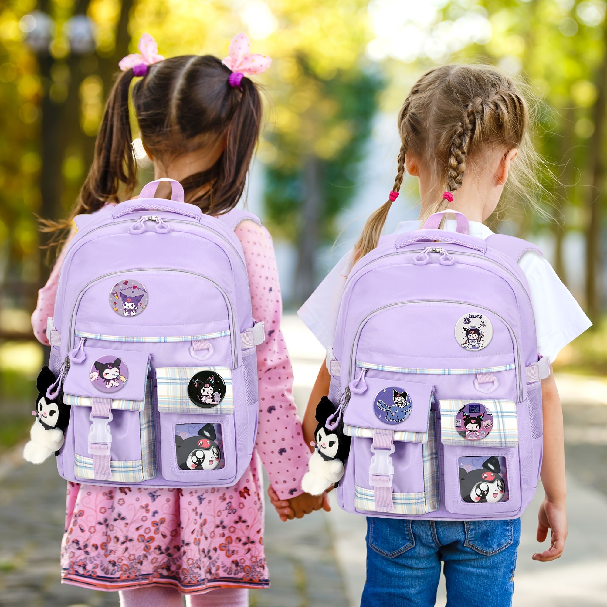 kawaii backpack plush keychain 6 cute character patches