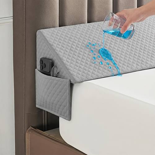 bed wedge pillow for headboard pillow to fill between headboard and mattress high density gray memory foam 0 7 height large storage spinal aid with pillow cover bed filler twin full queen king small valentines day gif
