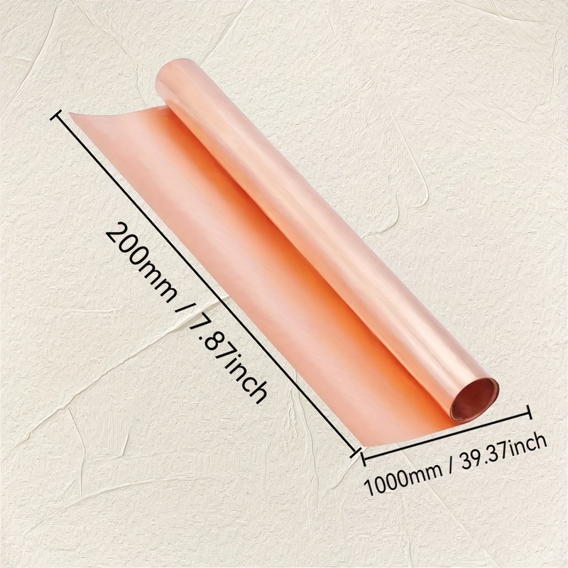 TEMU 1pc Copper Sheet Coil, , 0.1 Thickness, Pure Copper Metal Plate, Thin Copper Skin, Copper Foil Strip, Red Copper Strip, Red Copper Heat