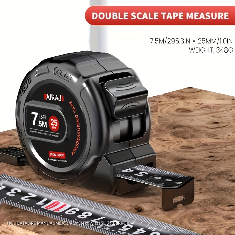 TEMU Airaj Digital Tape Measure 3/5/7.5m With Metric And British , Industrial Grade Plastic, High Accuracy 0.01, Durable And Rust-proof, Wear-resistant Without Laser - Measuring Tool