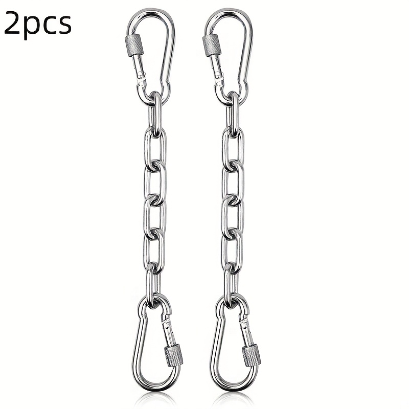 Image of 2/1pc Dog Collar Clip, Chew-proof Double-ended Metal Safety Pet Dog Leash Connector, Heavy-duty Chain Safety Clip For Paw Collar, Dog Harness