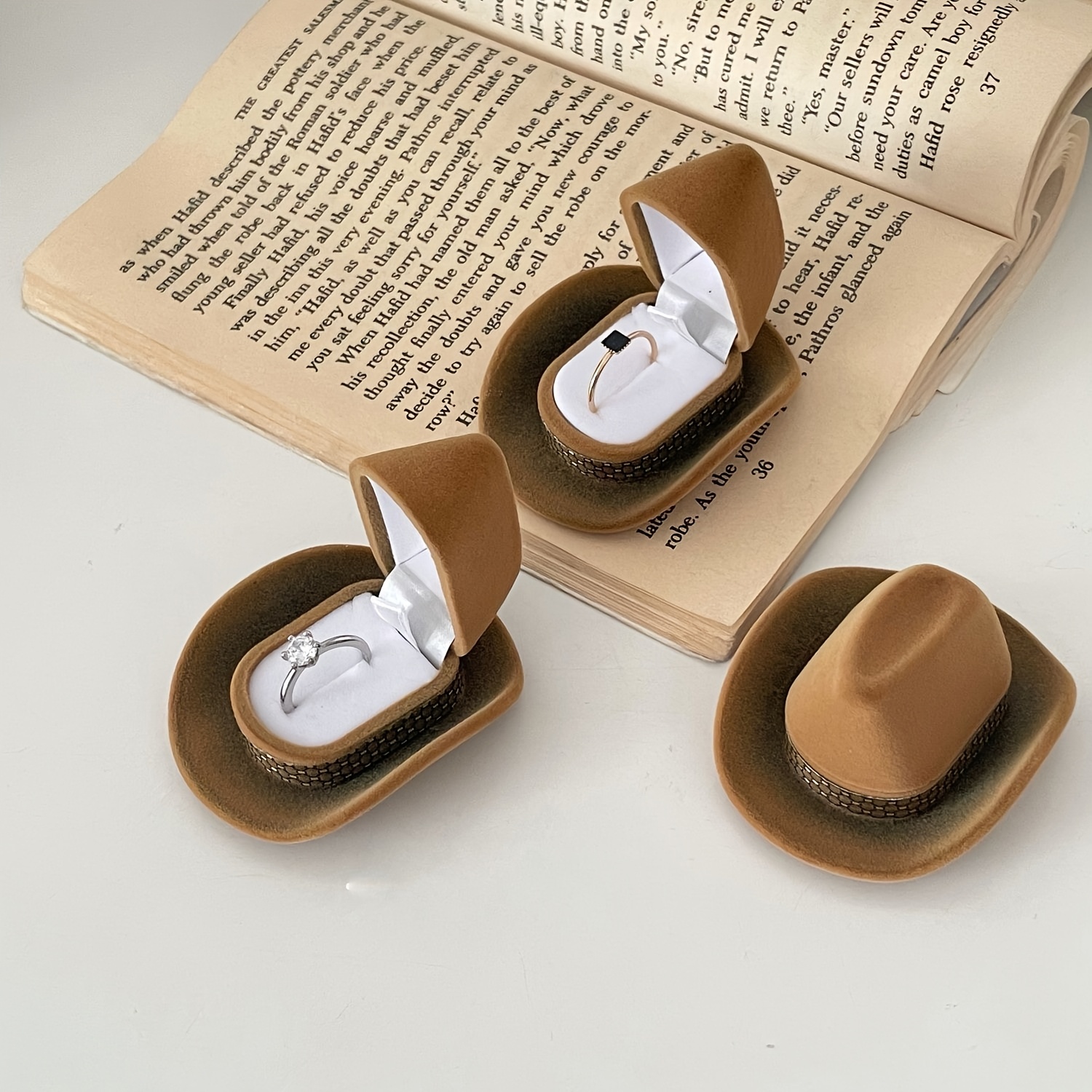 Denim Hat Ring Box, Creative Proposal Ring Box