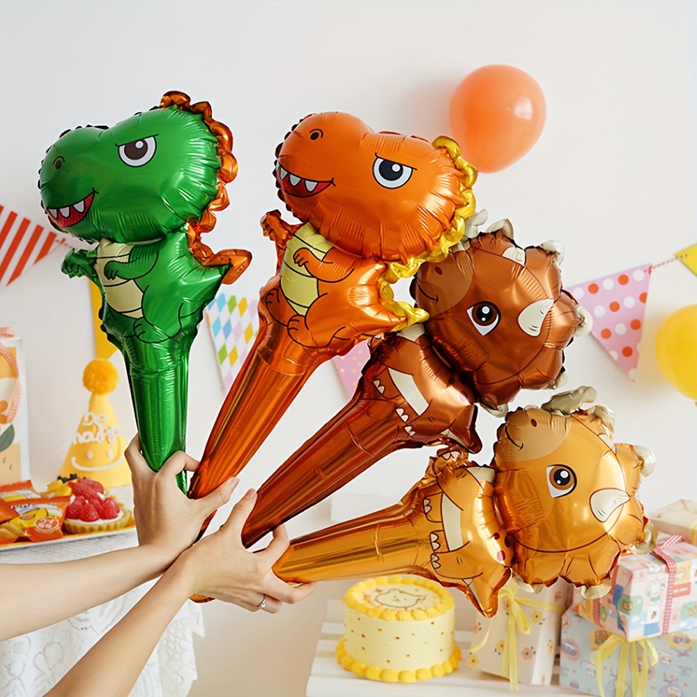 

11pcs, Cartoon Dinosaur Balloon Sticks, Tyrannosaurus Rex Balloon, Jungle Animal Balloon, Birthday Party Decoration Supplies, Suitable For Room Decoration Balloons