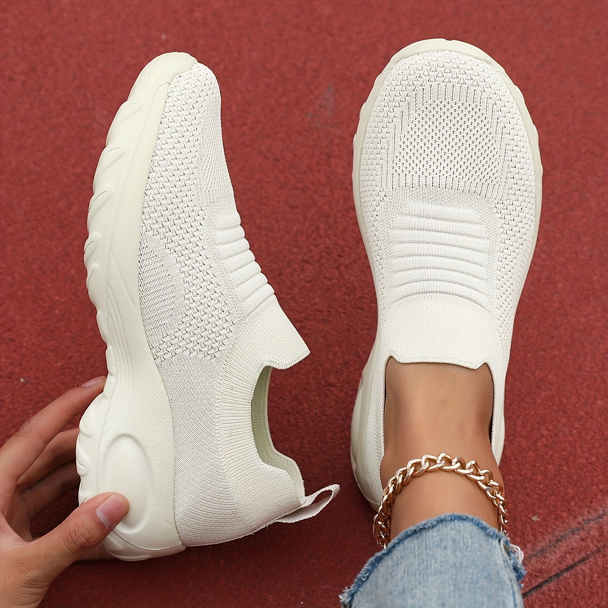 [sneakers] Women's Casual Slip-on Breathable Mesh Running Shoes