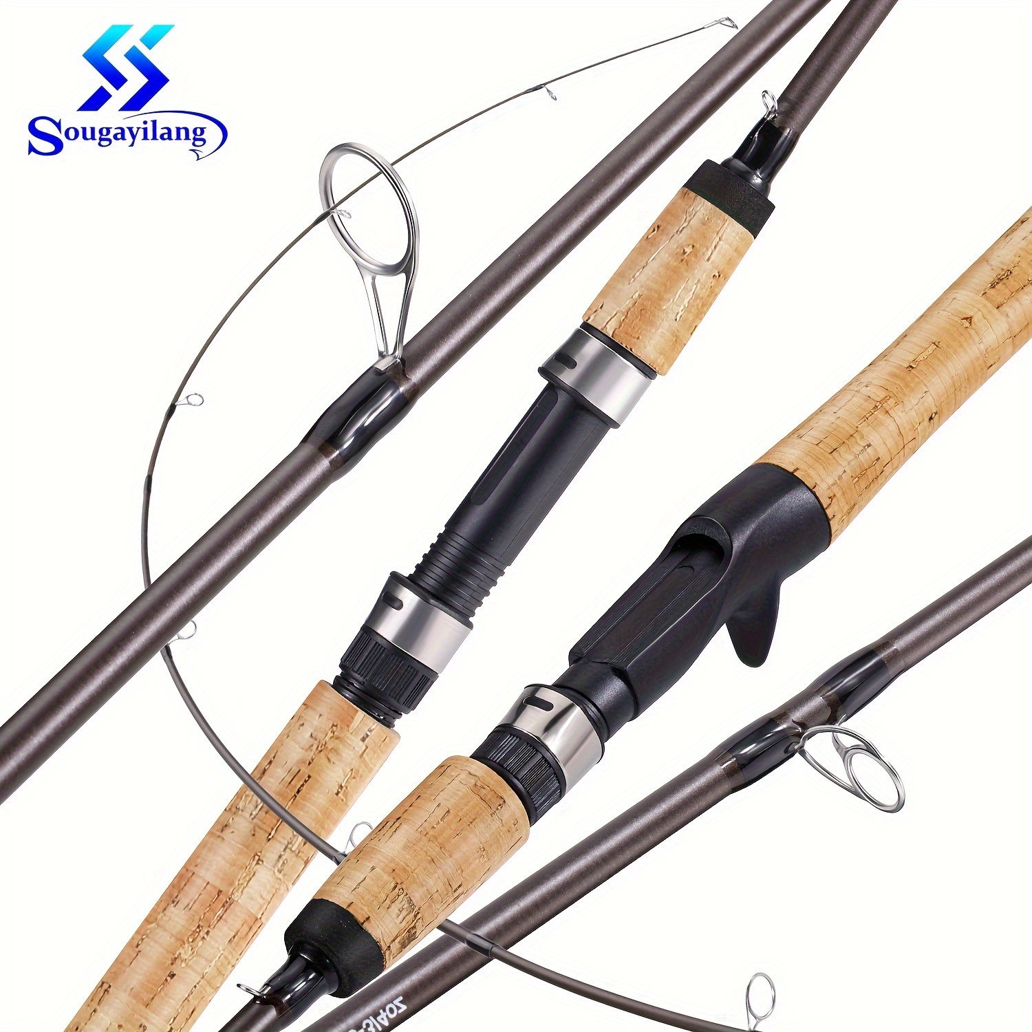 

Sougayilang Fishing Rod 4 2.1m/6.89ft /casting Ultralight Carbon Fibre Wooden Handle Abs Reel Seat Rods Casting Fishing Pole For Bass Trout /