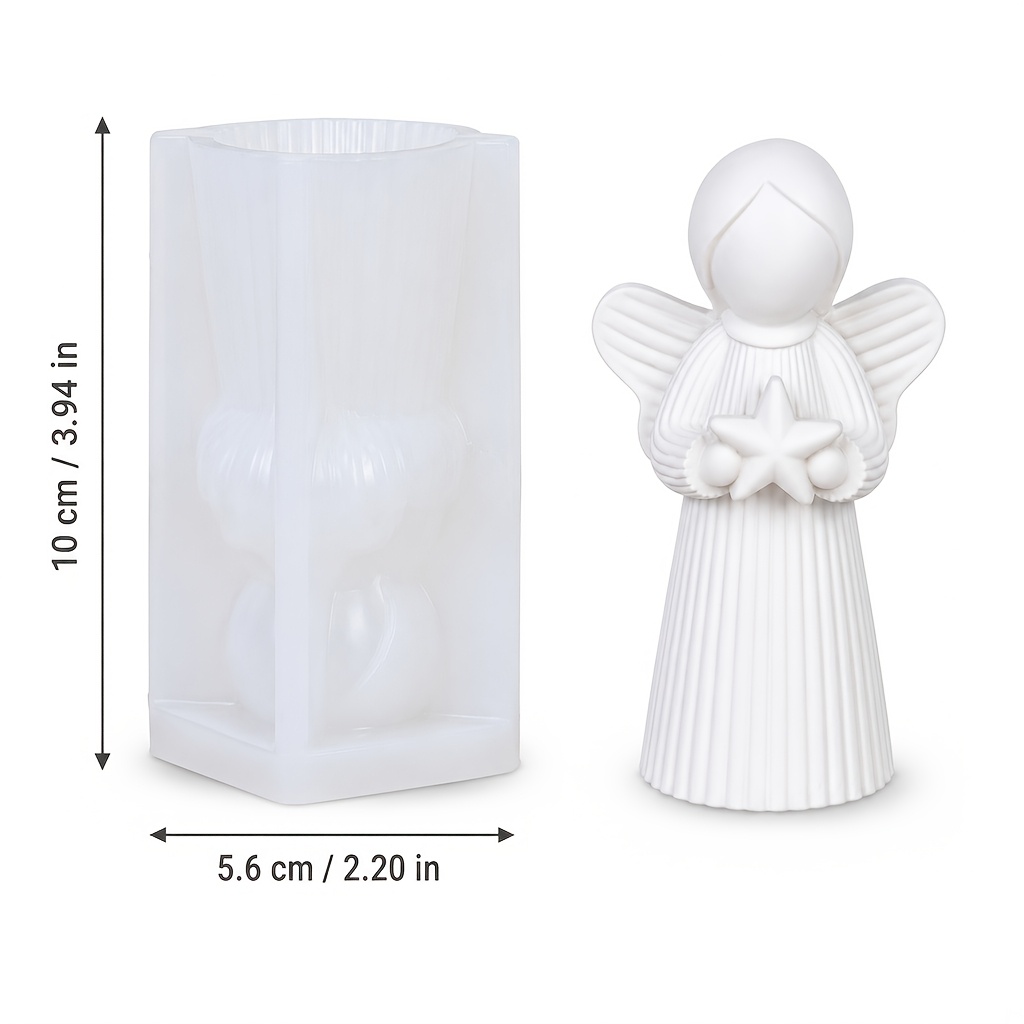 TEMU Harz Silikonform mit Streifen, Herzen, Sternen, Engeln, Kerzen, Gips Ornamente, Silikonformen, Home Desktops, Weihnachtsdeko, Geschenke,