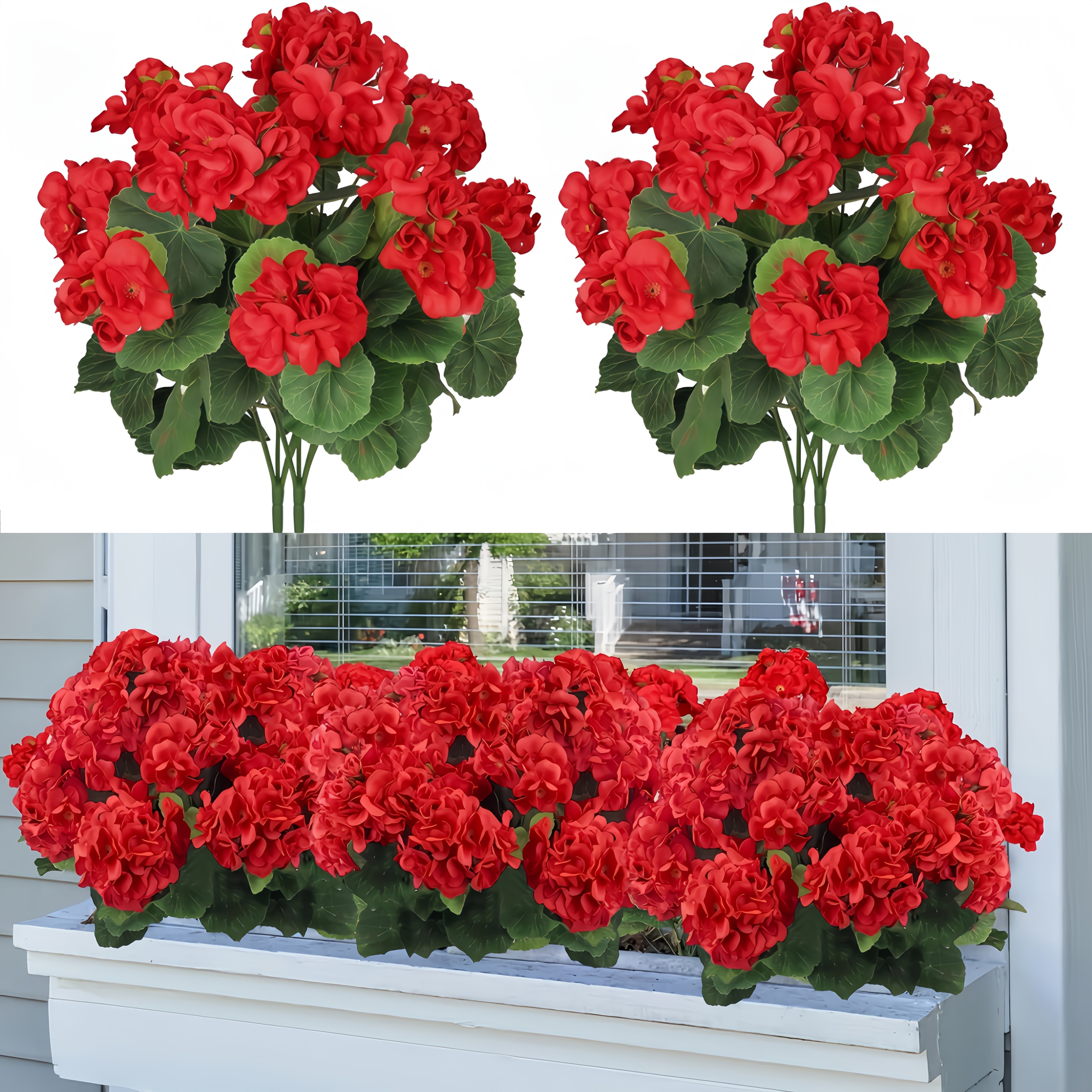 

4 Bundles Of 20 Flowers, Artificial Geranium And Flowers, Suitable For Garden Courtyards, Rooms, Offices, Weddings, Parties, , Festivals, Perfect Decoration And Summer