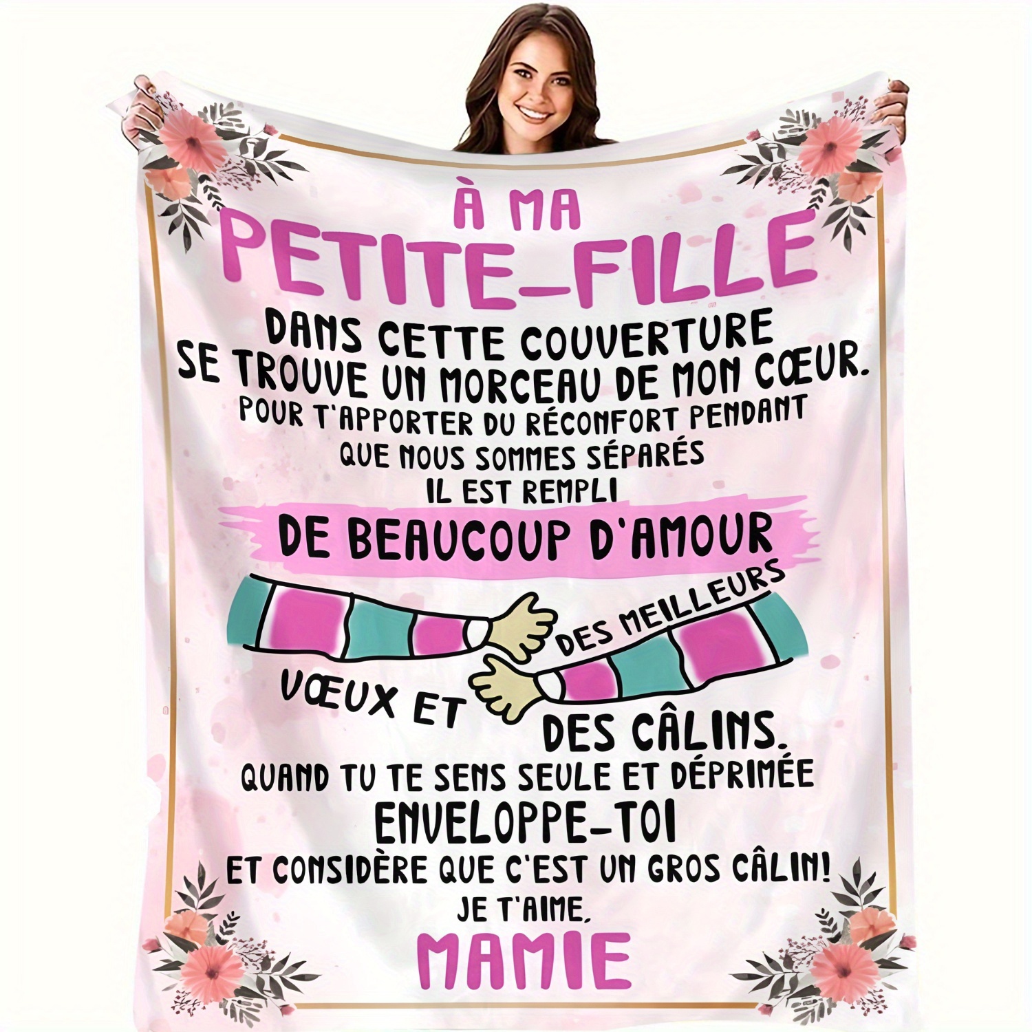 TEMU Un châle-couverture en flanelle douillette de style français - un cadeau pour -fille, et chaud, adapté au canapé, au lit et aux , et polyvalent,