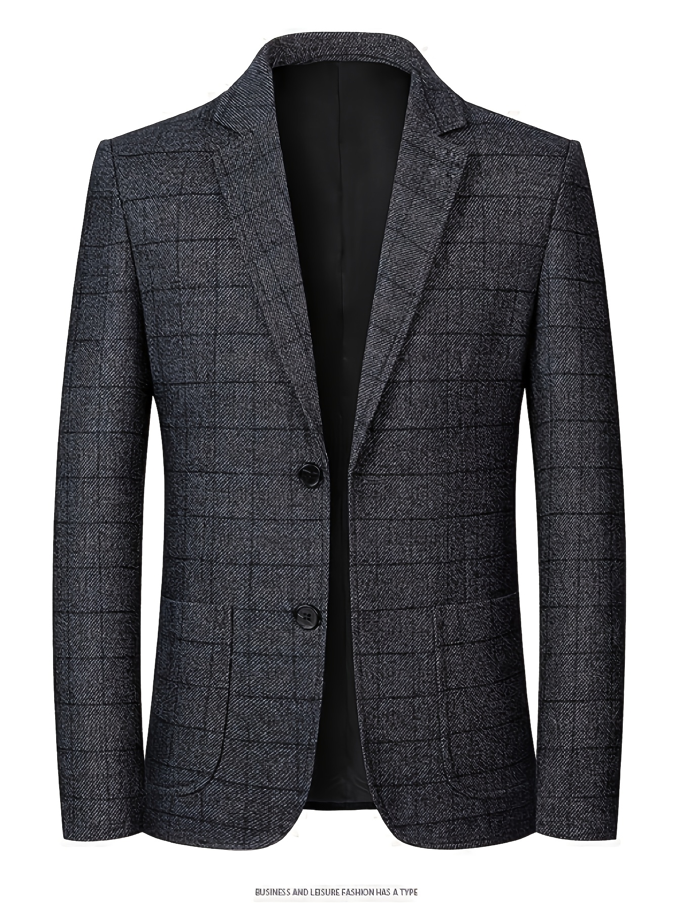 Men's Versatile Plaid Suit, Casual Business Blazer, Daily Commute Single-Breasted Spring/Autumn Top