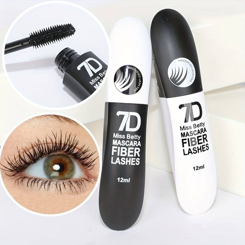 

7d Mascara Fiber Lashes, Lengthening And Thick, Volume, Long Lasting, Smudge-proof, All Day Full, Long, Thick, Smudge-proof Eyelashes 12ml