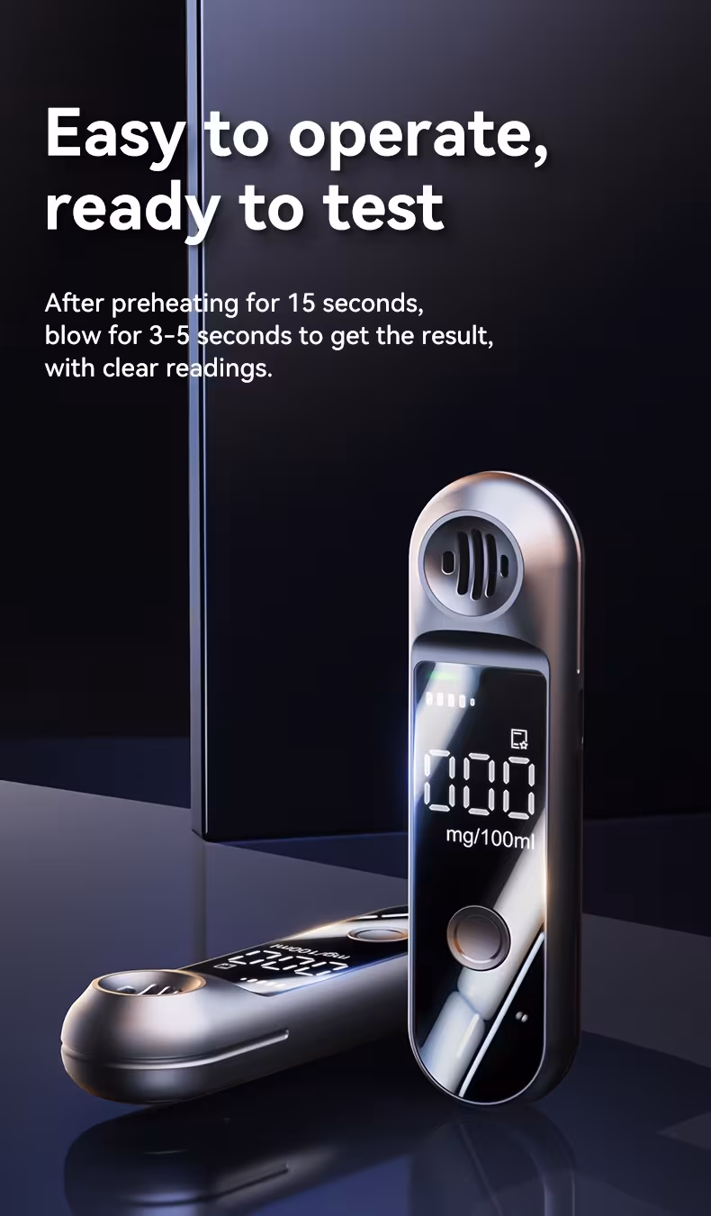 portable breathalyzer personal alcohol analyzer digital rechargeable alcohol detection testing tool Product details 0