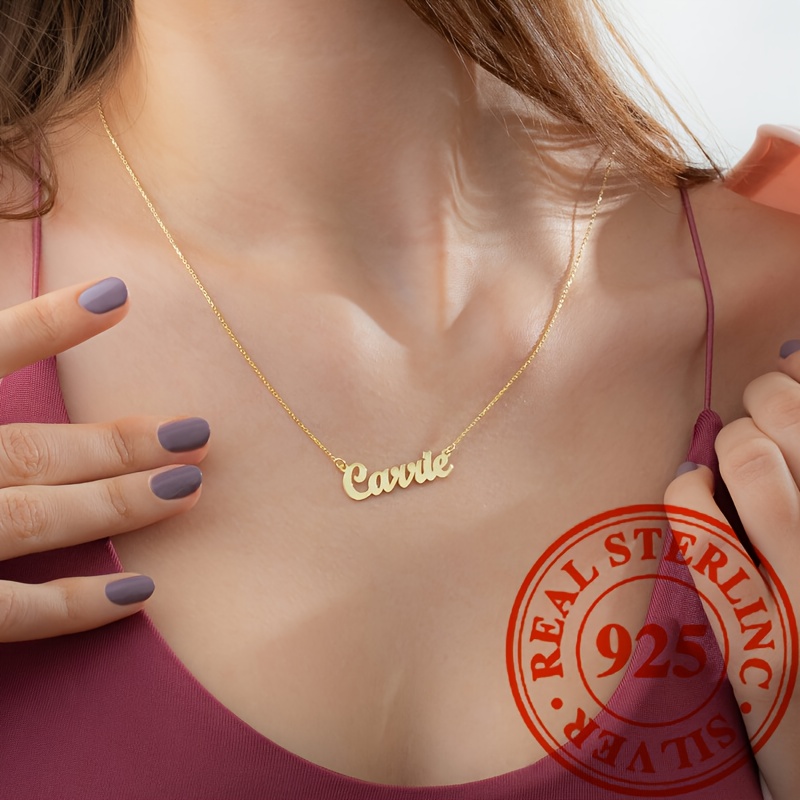 

Personalized 925 Engraved Necklace Jewelry For Women( In English, Languages Translated English)