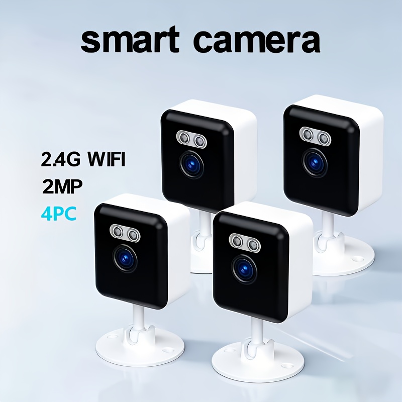 Image of 4pcs Smart Camera Wireless, 1080p Hd, 2-way Talk, Color Night Vision, Motion Detection, Cloud & Local Storage, Outdoor Indoor Wifi Camera For Baby/pet Monitor