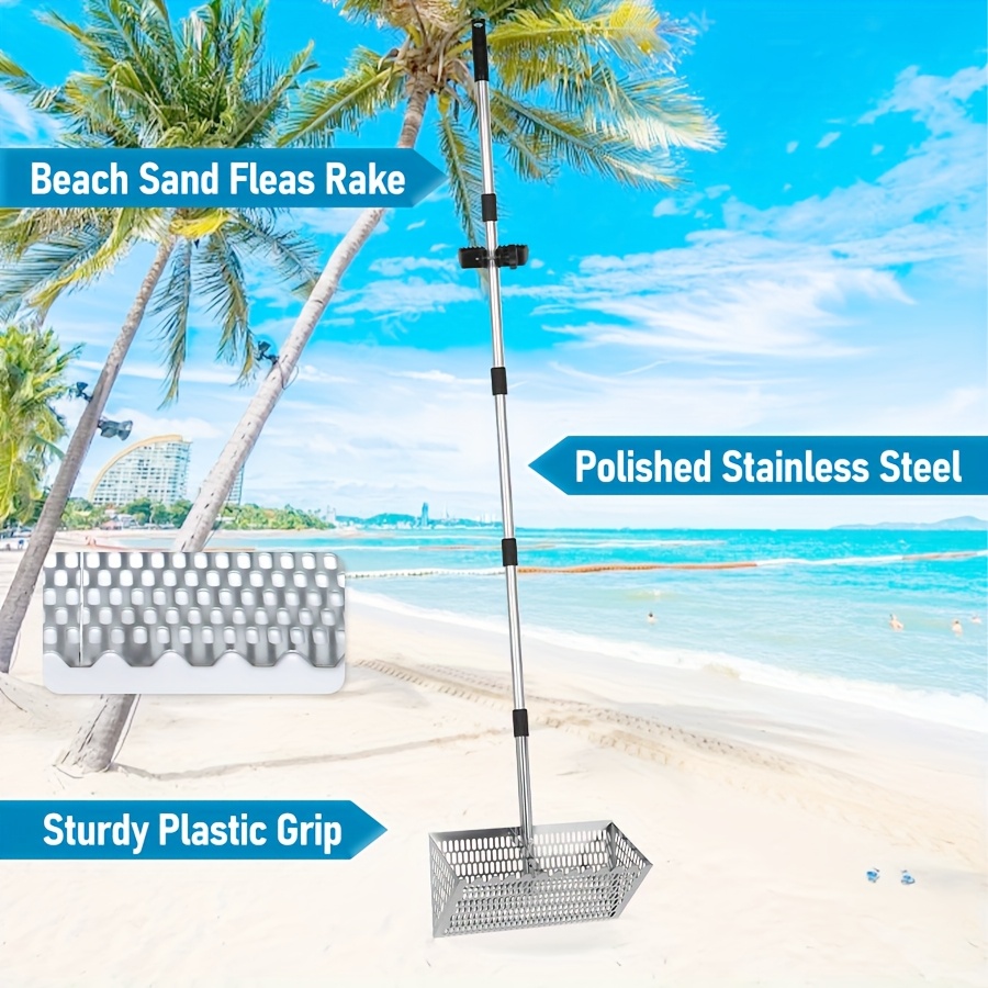 ORFOFE Outils pour attraper les coquillages et palourdes avec manche Accessoires de plage Rouge Acier inoxydable