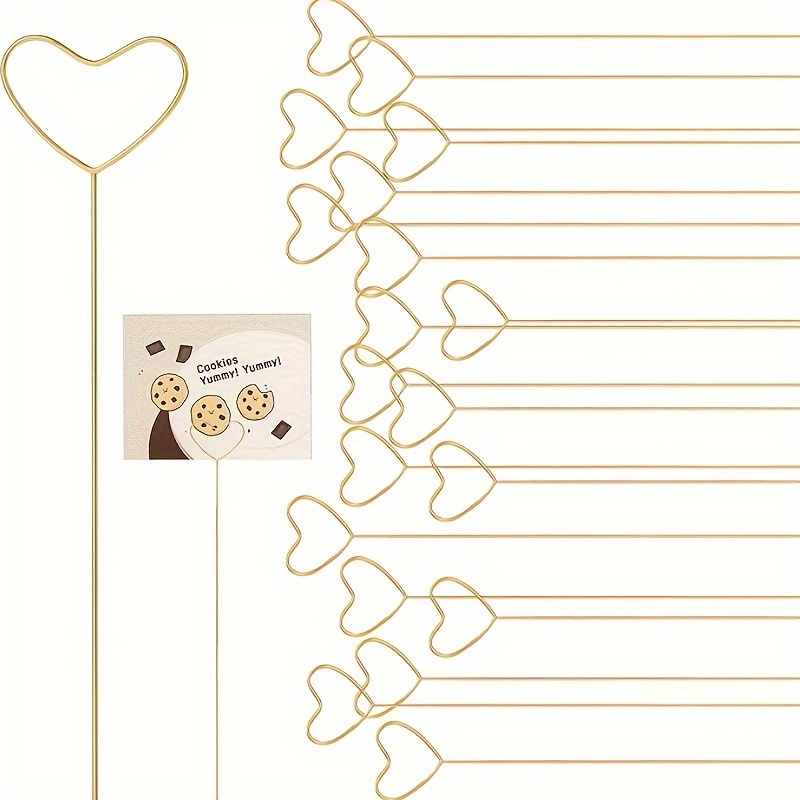 

60 Flower Seat Card Holders - Heart-shaped Ring Photo Frames - -shaped Flower Pickup Stick Clips - Artistic Crafts For Your Bouquet