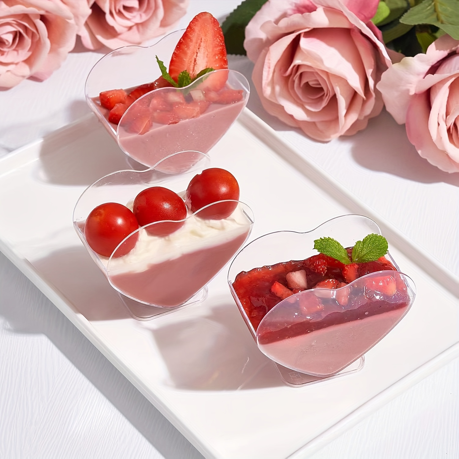 50 Mini Tasses à Dessert Carrées Réutilisables 60ml - Avec Cuillères - Idéales Pour Mousse, Tiramisu, Anniversaire, Fêtes