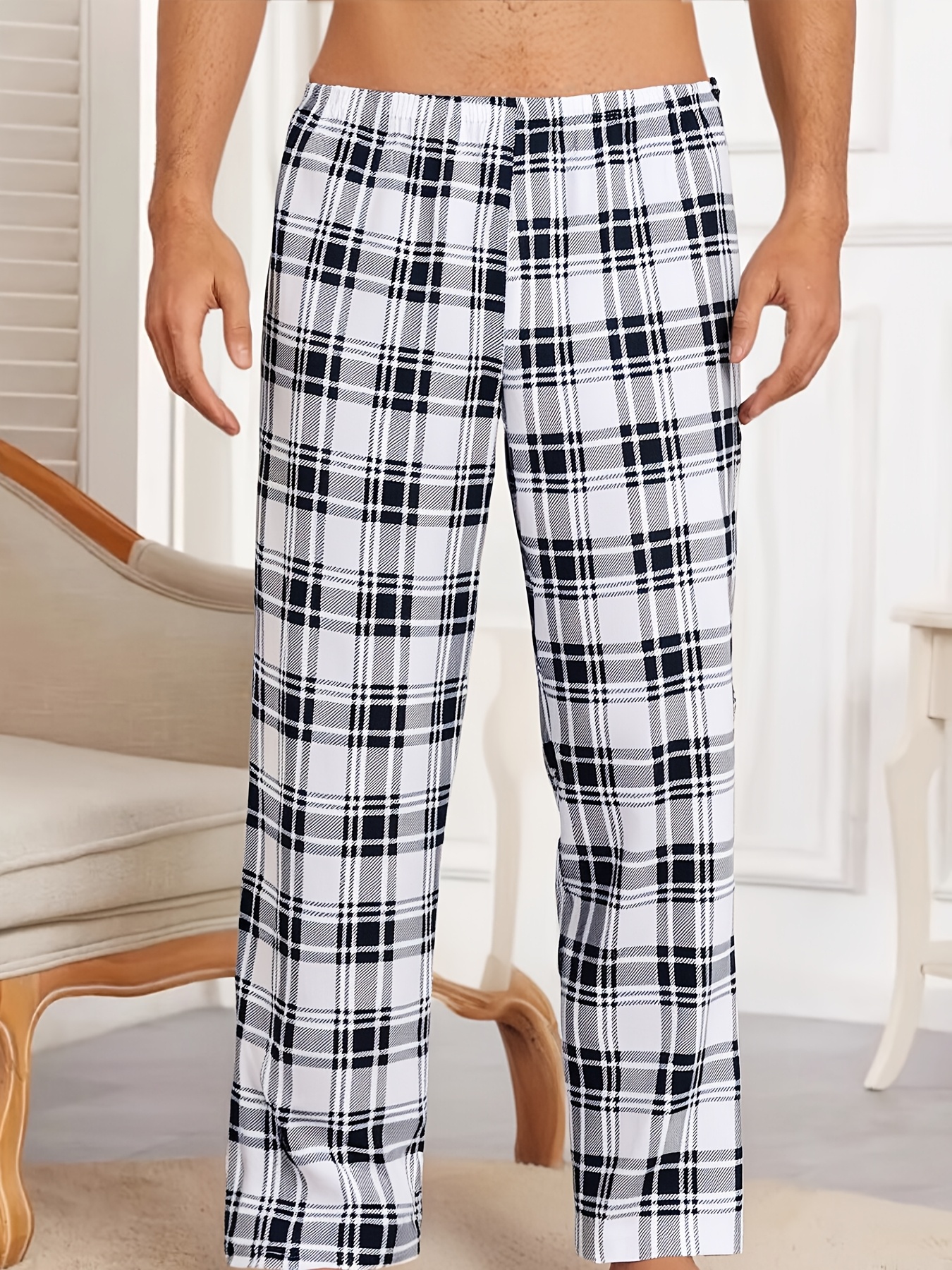 pantaloni a quadri morbidi vita Temu Italy