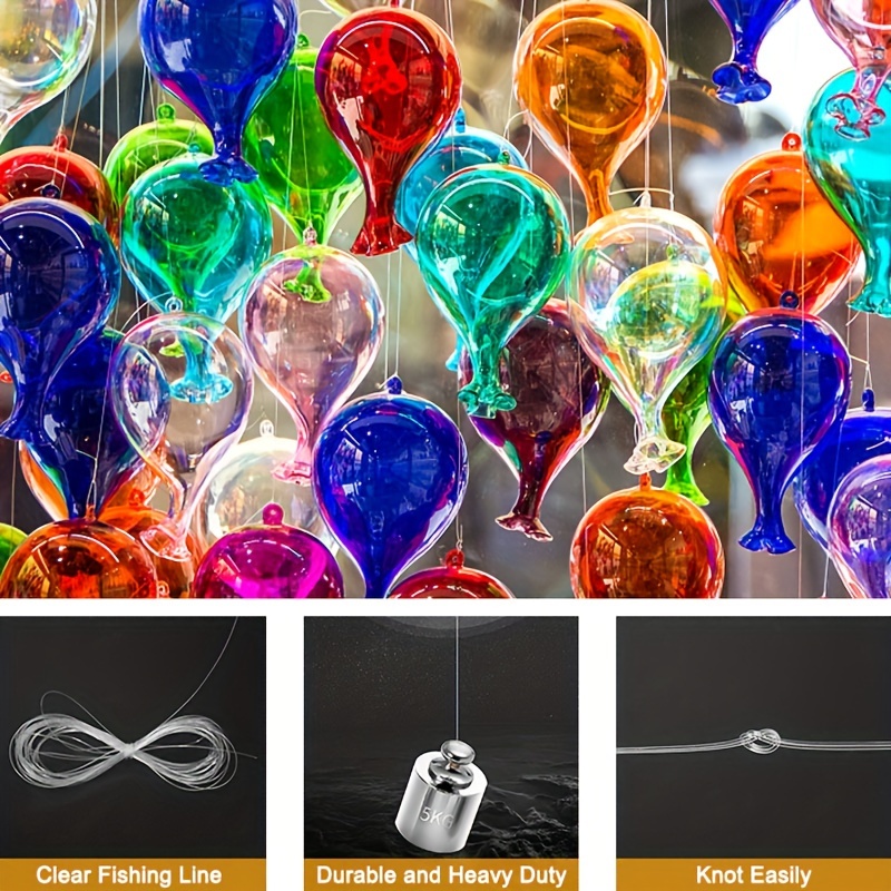60.35 meter Clear Monofilament Fishing Line - Strong Invisible Nylon Rope for Hanging Balloons, Crafts, Decorations & Beaded Sewing - Non-Elastic Durable Thread for Garlands, Pictures, DIY Projects, Rope for Crafts, Craft Supplies, Smooth Finish, Smooth Texture, Craft Enthusiasts