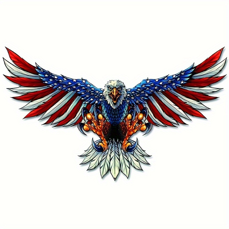 

Patriotic Bald Eagle Flag Vinyl Decal - Waterproof Sticker For Cars, Trucks, Suvs, Laptops & More - Outdoor Use