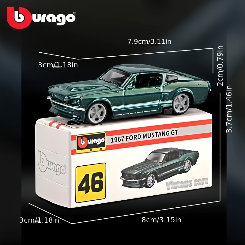 Image of Burago Alloy Toy Car, 1967 Car, Mini Car Model Ornaments, Collectible Toys, Christmas, Halloween, Holiday Gifts