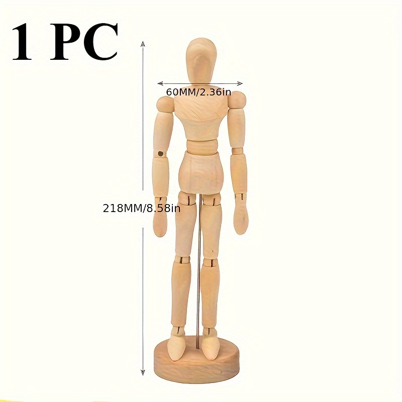 

Artistic Wooden Male Mannequin With Rotatable Limbs - Yellow, Artist Painting & Model, Miniature Decoration