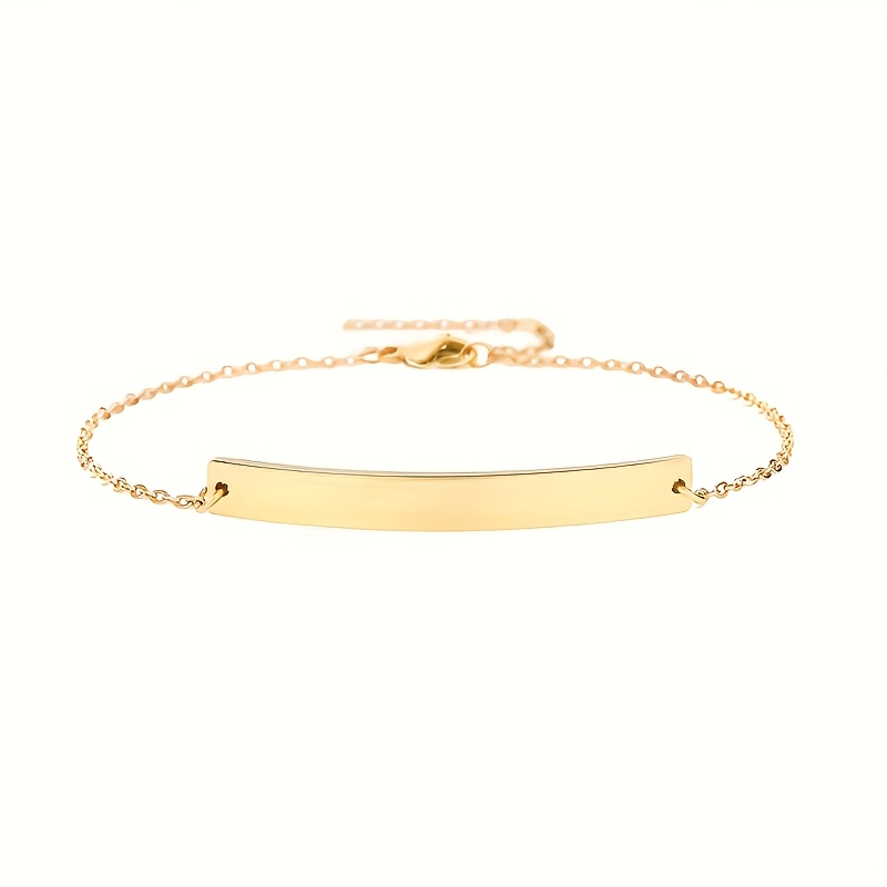 TEMU Pulseras de , Etiquetas de Identificación - Para Mujeres y Hombres, Símbolos de Autismo y Tipo 1, Pulseras de Barra Grabadas Personalizadas