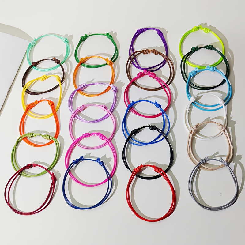 24pcs Colorful Polyester Rope Braided Bracelet Set for Women