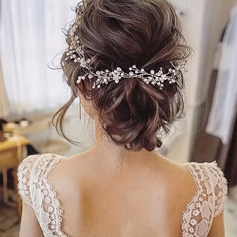 imitation crystal bridal headpieces for brides wedding hair accessories bride headband hair vine rhinestone hair pieces for women