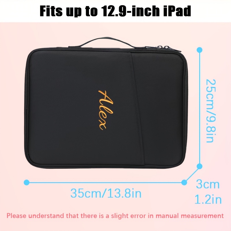 TEMU 5 Colors , Oxford Cloth Material Handbag For Laptop, Ipad Bag, Embroidery Customization And Personalized Text, Scientific And Reasonable