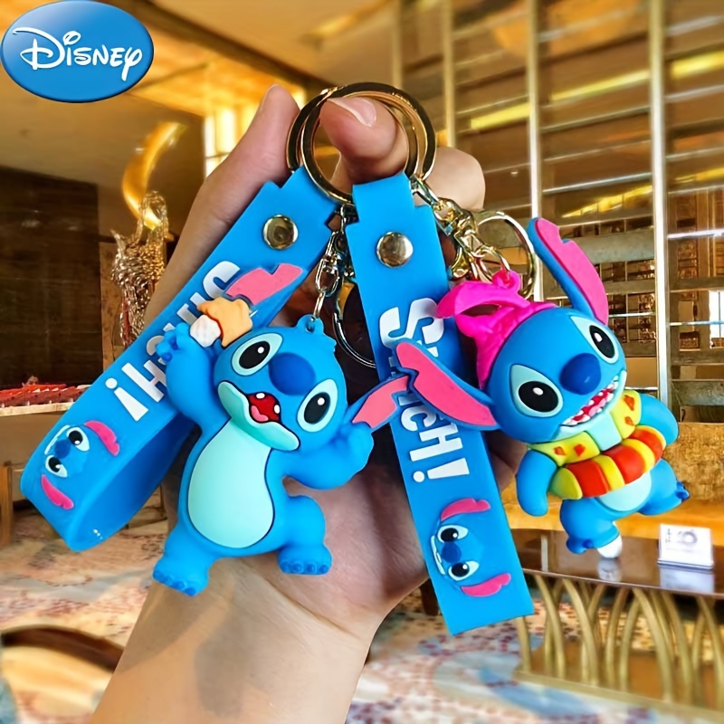 

Disney Stitch Cartoon Keychain Backpack Charm Car Key Ring Accessory Arcade Doll Small Gift With Colorful Designs
