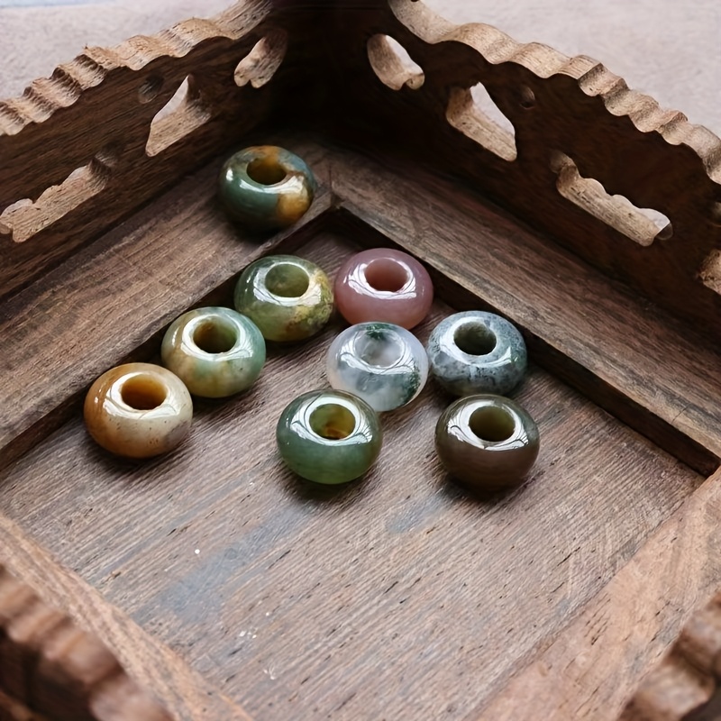 40pcs Polished Natural Indian Agate Abacus Spacer Stone Beads