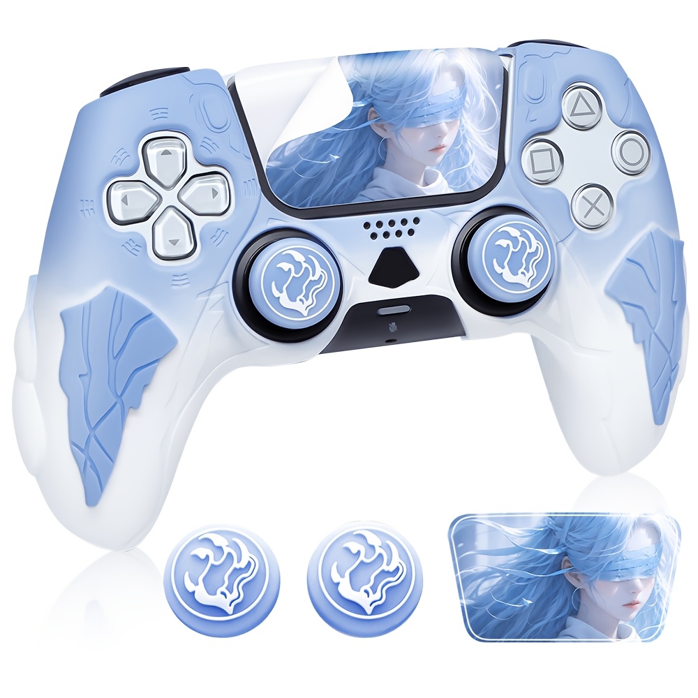 TEMU Brhe Ps5 Controller Case With Touchscreen Stickers & Cover - Compatible With Ps5, Compatible With Ps5