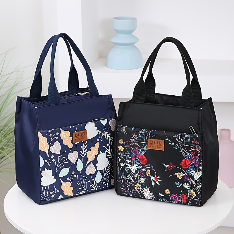 

New Product On ! Nylon Cloth Handbag, Lunch Storage Bag For Work, Lunch Bag, Daily Mommy Miscellaneous Storage Bag, , Zipper Semi-, Cloth Bag, Suitable For School, Work, Camping And Picnic