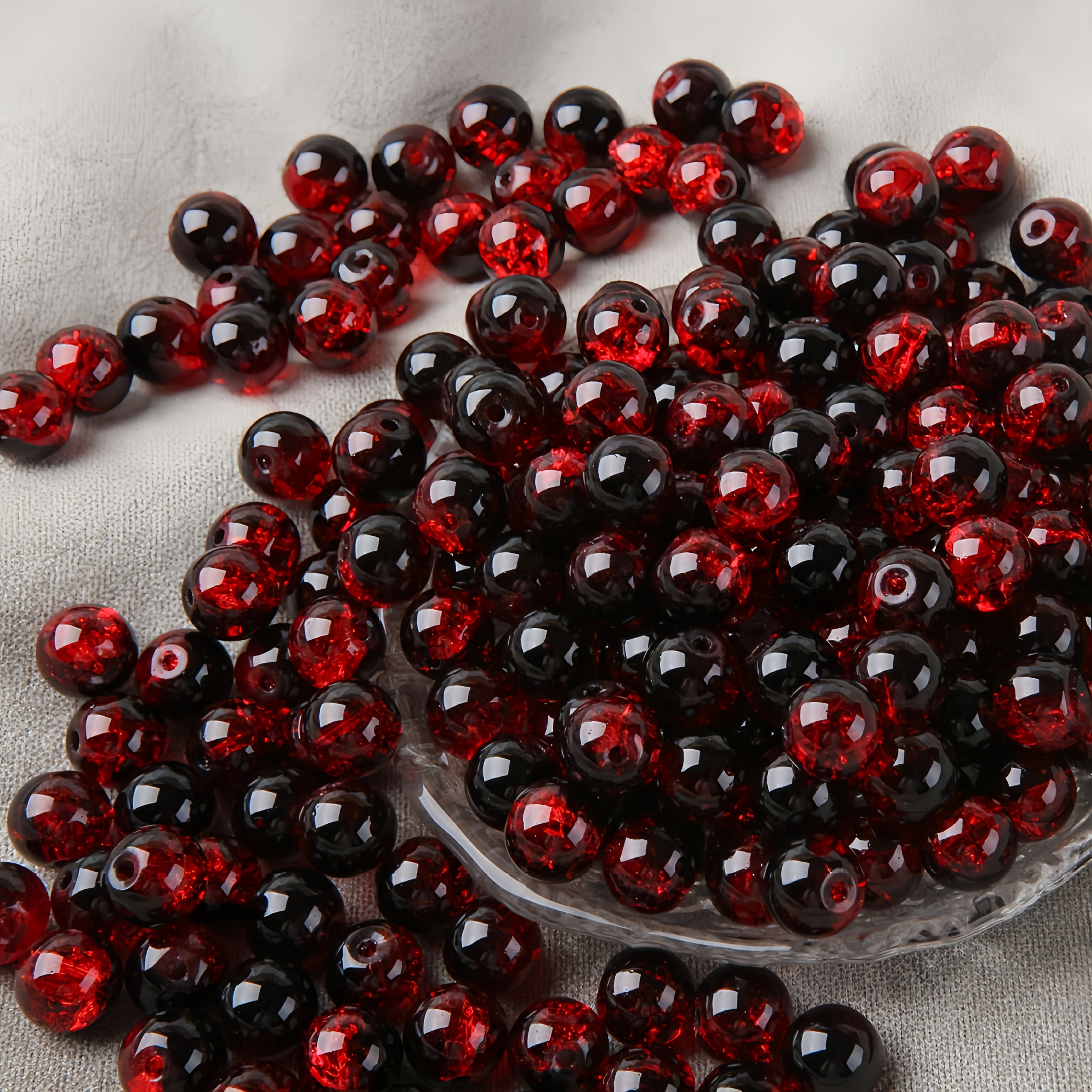 TEMU 8mm 150pcs Cracked Round Beads, Suitable For Additions Such As Bracelets And Necklaces. Colorful And Rich