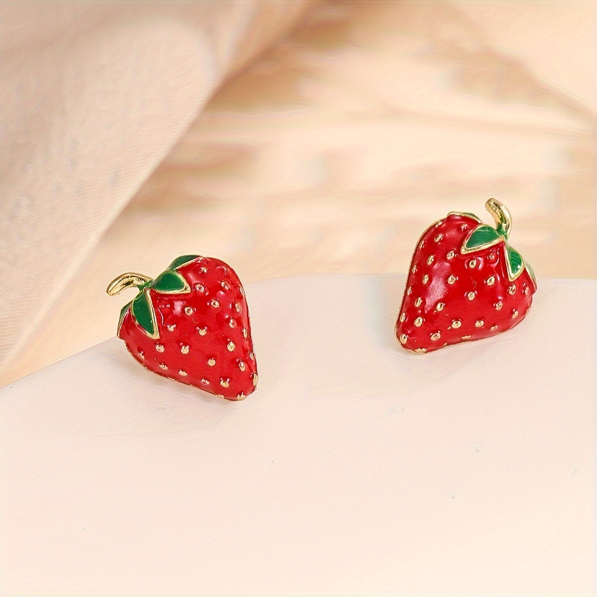 

Festive Cartoon Strawberry Earrings: Adorable Zinc Alloy With 316 Stainless Steel Posts, Perfect For Daily Wear Or Parties