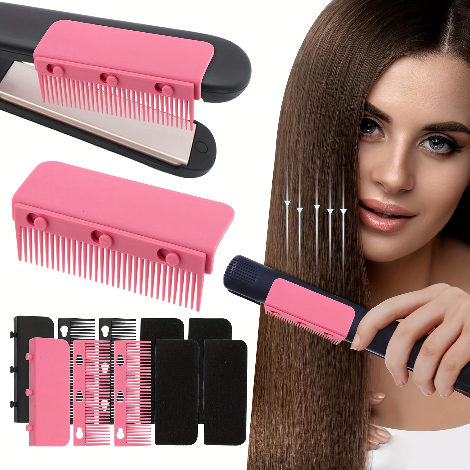 

Comb, Abs Plastic Handle Hair Straightener Comb Attachment, 2024 New Nylon Hair Straightening Comb Attachment Clip On, Barber Compact Hair Styling Tool