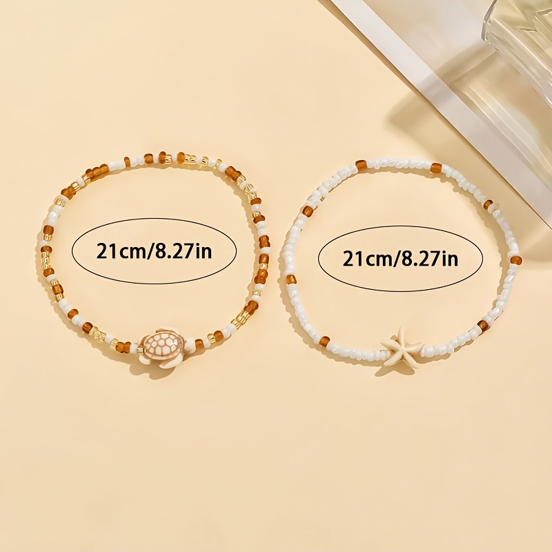 Bohemian Star Turtle Lapis Anklet Set