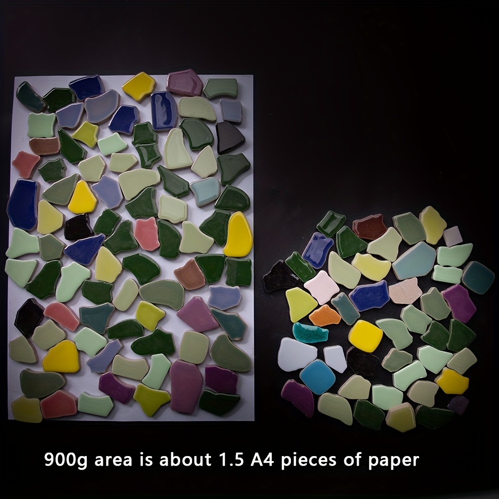 

900g Geometric Ceramic Mosaic Tiles - Irregular Shapes For Diy Projects, Garden Decor & Flower Pot Embellishment