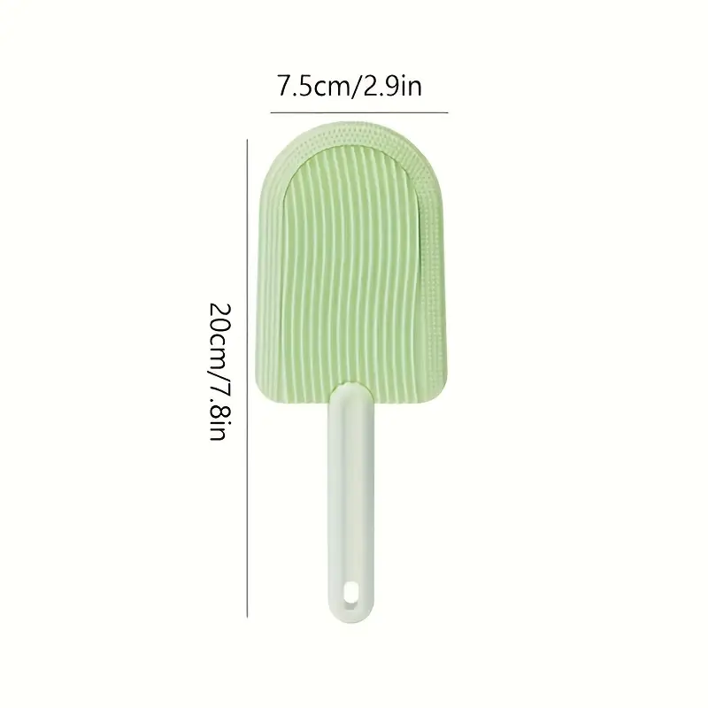 1pc pet hair removal comb for easy grooming tool with one click fur release gentle plastic needle comb for shedding and massaging in blue green yellow detangling hair brush details 2