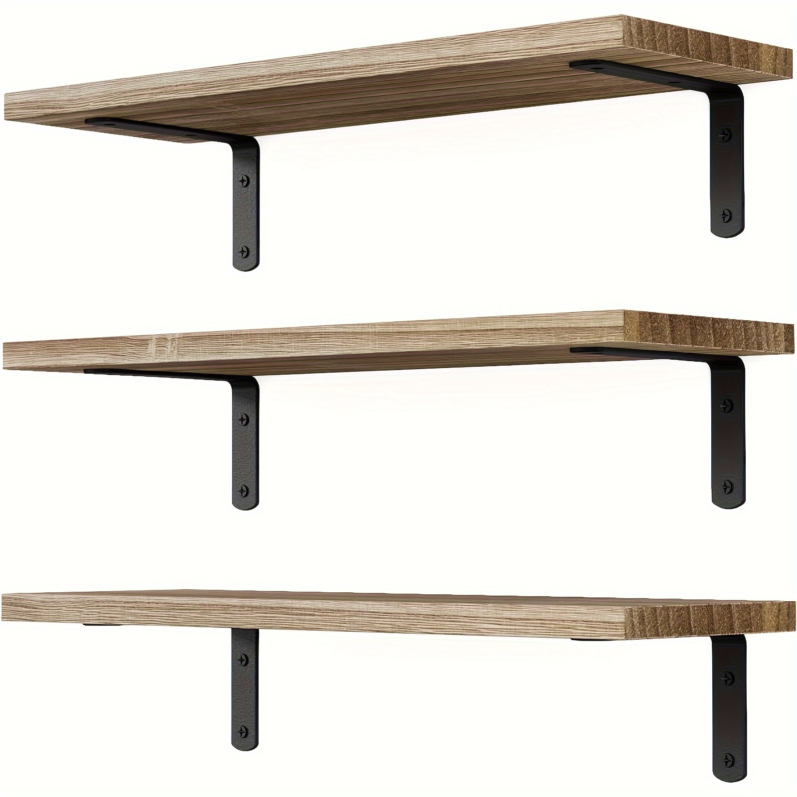 Image of Wall Floating Shelves For Bedroom, Shelves For Room Wall Set Of 3, Wall Mounted Shelf For Bathroom, Kitchen And Living Room Storage, Floating Shelves