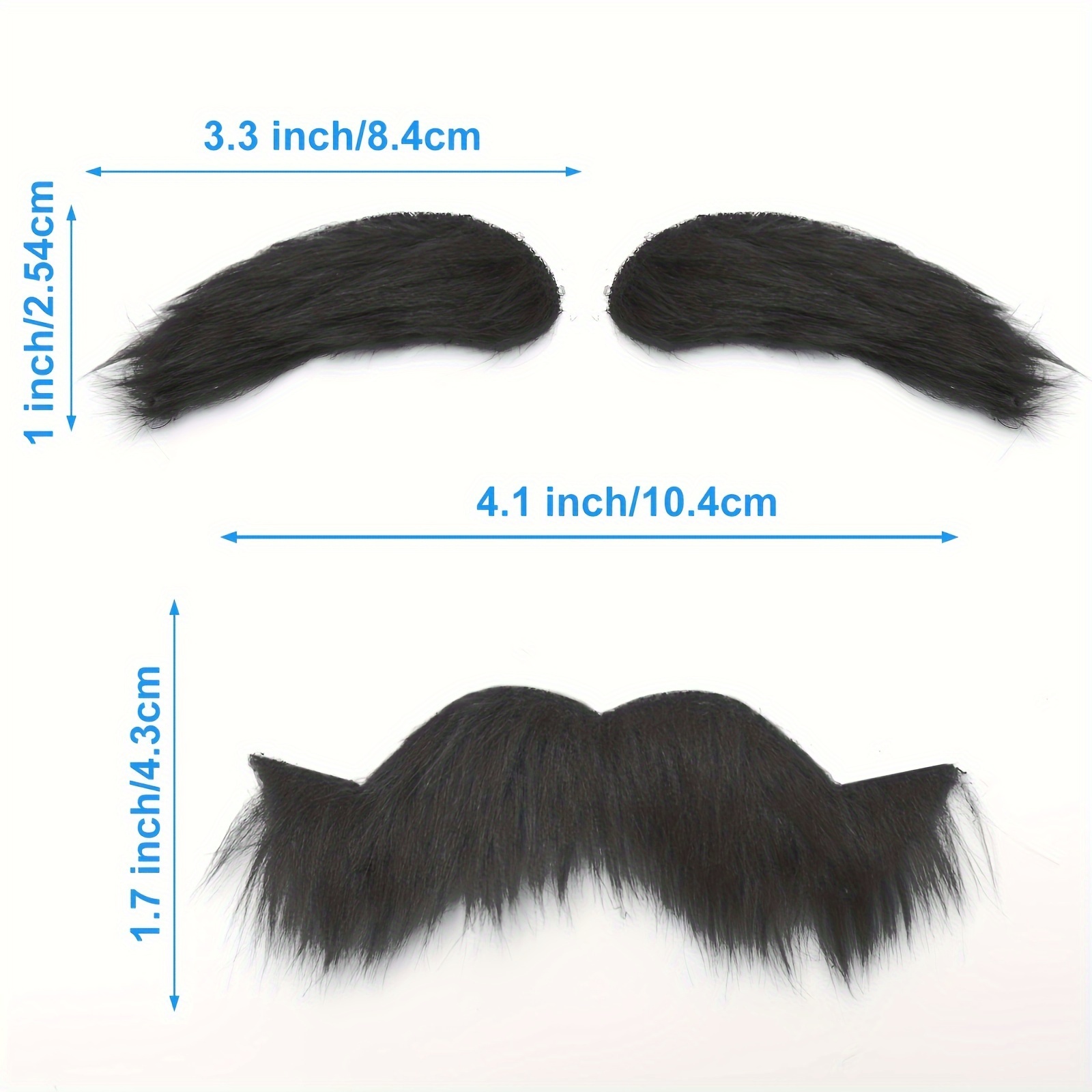 Falscher Bart & Augenbrauen Set – Selbstklebend, Schwarz, Für Kostüm & Cosplay