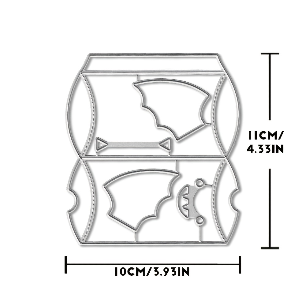 TEMU 1 pz. Fustella in metallo a forma di pipistrello di Halloween, fustella per goffratura decorativa per album, template per di biglietti di ,
