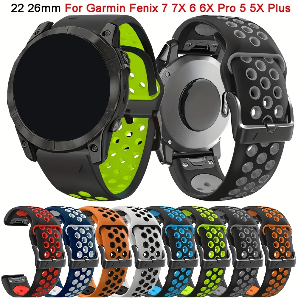 UMCNVV Cinturino In Silicone Per Smartwatch Garmin Forerunner 935 945 Fenix 7 7 X 5 6 5 X 6 X 3 Hr Cinturino In Silicone A Sgancio Rapido, 22MM Fenix 5 6 7, Agata