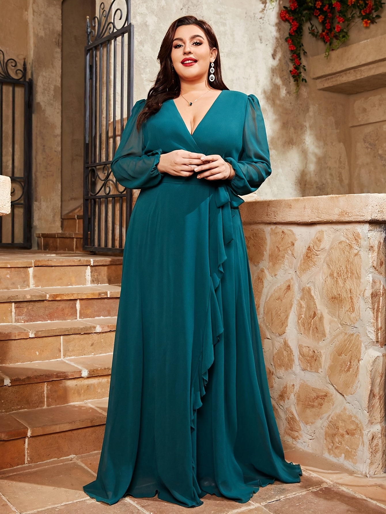 womens v neck chiffon dress irregular long - Temu Mauritius