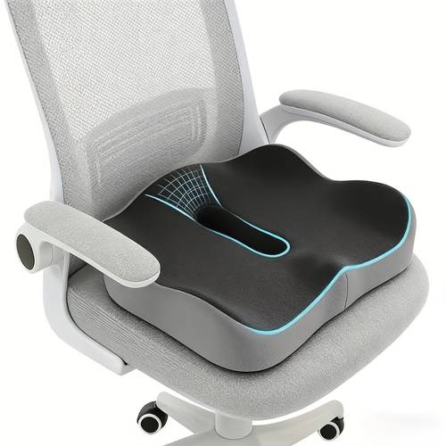 1pc memory foam seat cushion with removable non slip base suitable for or home chair hip lower back soft cushioning grey