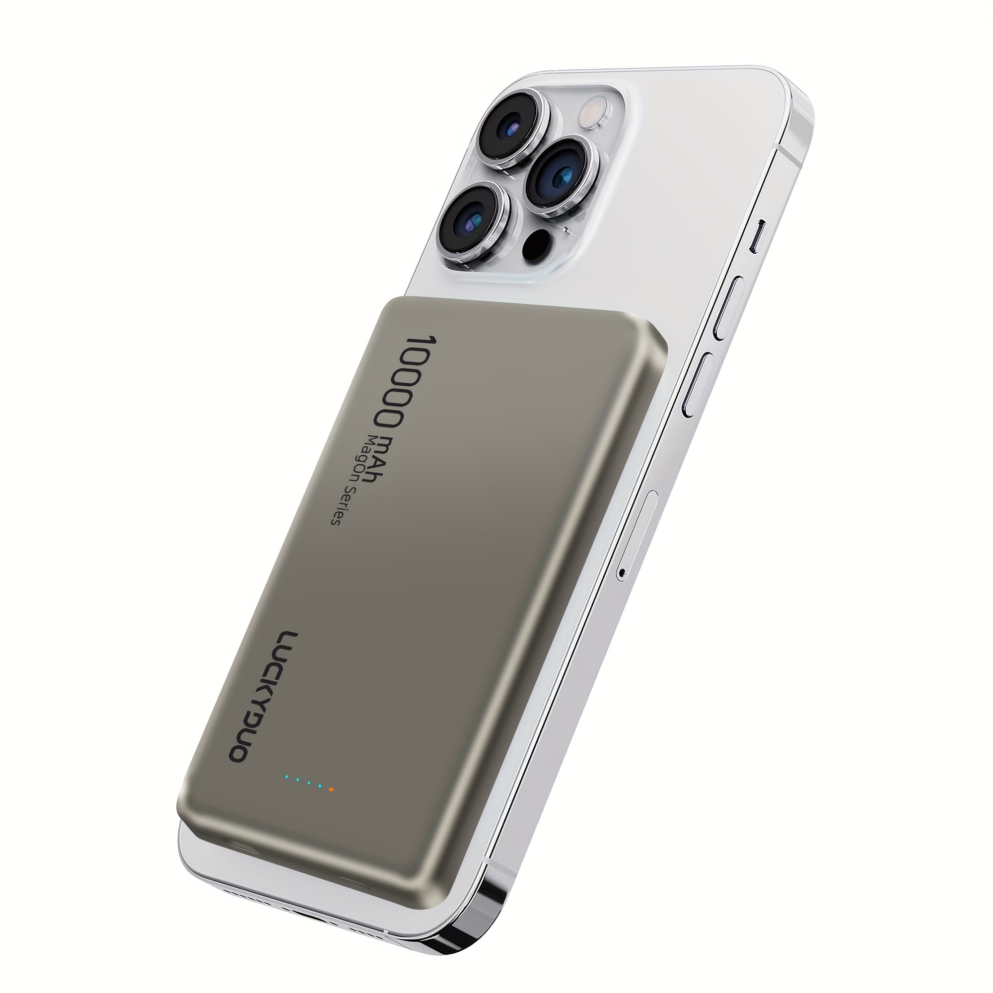 TEMU Magnetic Wireless Power Bank, 5000/ 10000mah Portable Charger With 15w Fast Wireless, Charging 20w With Usb Type-c Battery Pack Compatible For