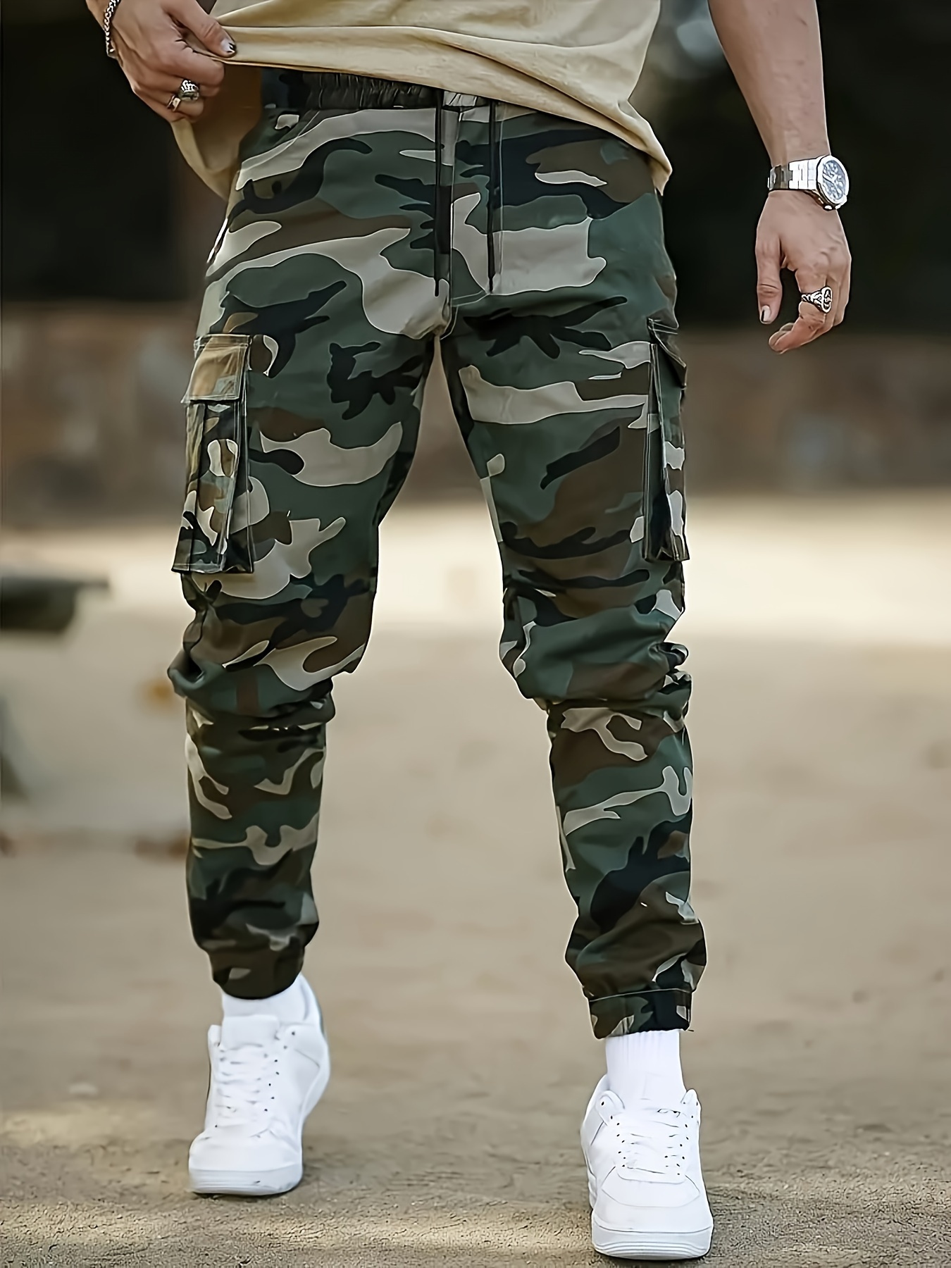 Drawstring Mens Camo Joggers Pants Camo Joggers Dark Grey Jogger