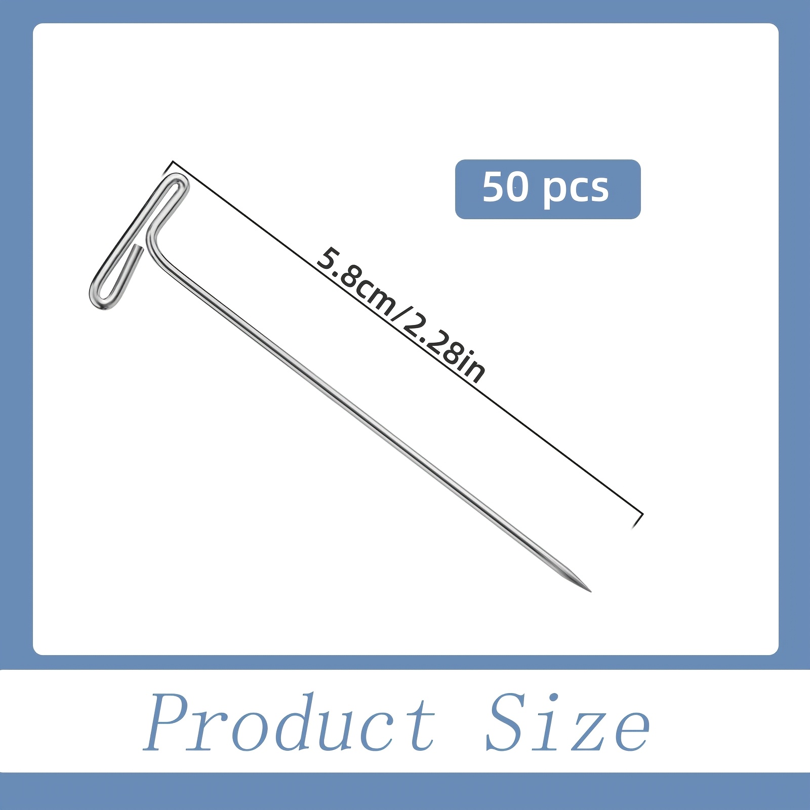 50 Pack Sewing Pins For Blocking Knitting, Stainless Steel Push Kit With Clear Box For Foam Head, Sewing, Crocheting And Modelling