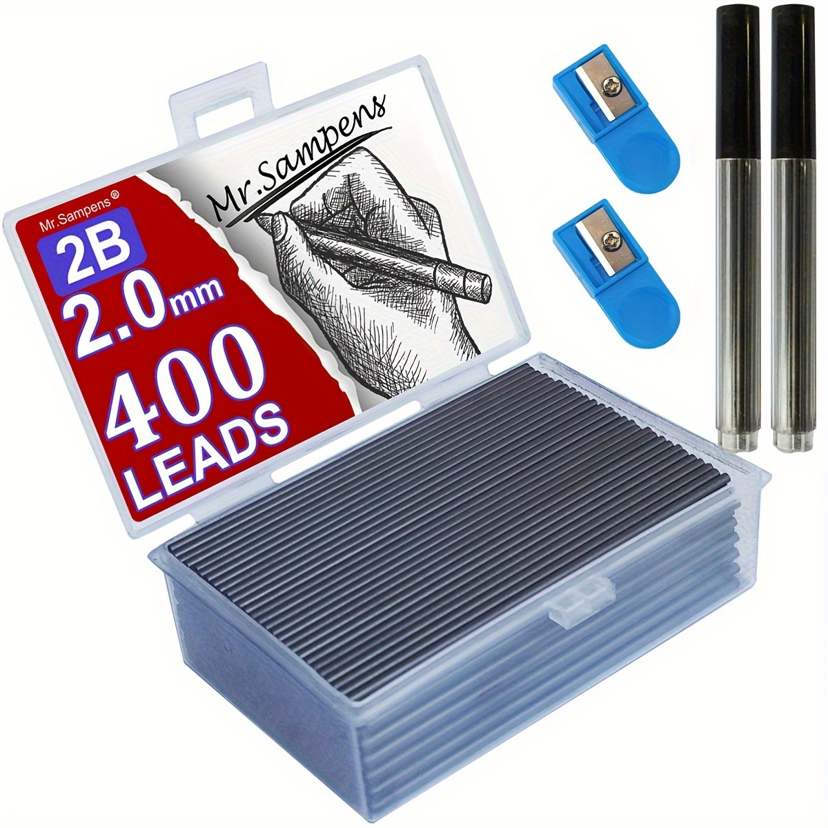 

400pcs 2.0mm 2b Automatic Pencil Refills 2.0mm Movable Lead Resin Lead Refills 2.0 Refills Wholesale