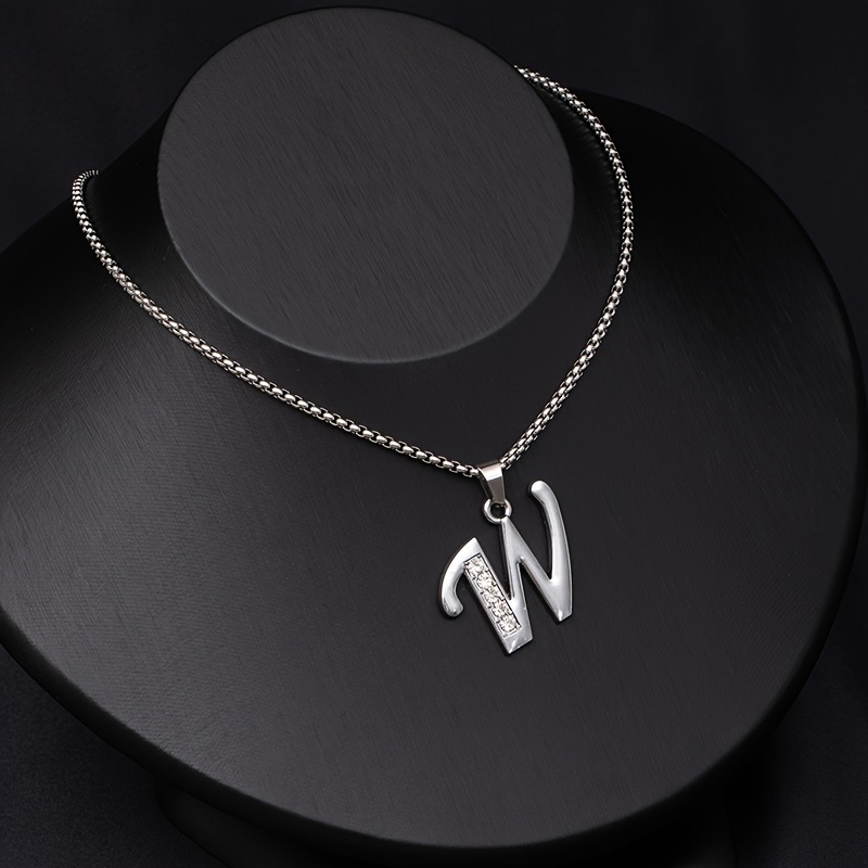 Simple Stylish Women's 26 English Letters Titanium Steel Necklace